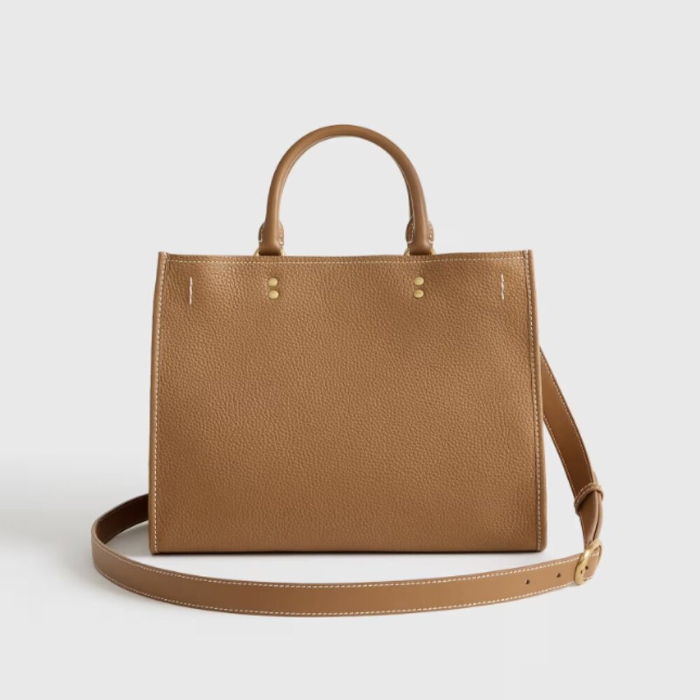 NWT Quince Italian Leather Medium Convertible Satchel